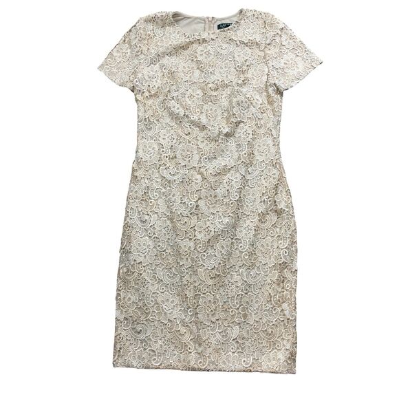 Ralph Lauren Dresses & Skirts - Lauren Ralph Lauren 8  The Bride Cocktail‎ Dress Beige Ivory (see description)